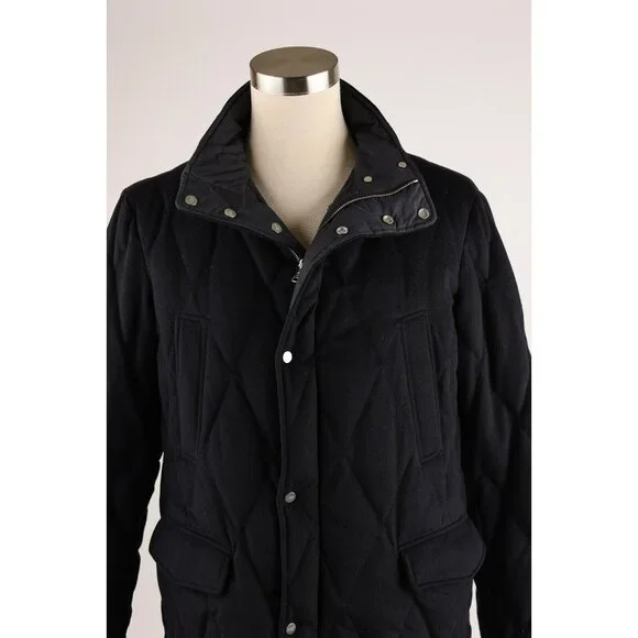 $2,650 Allegri Reversible Cashmere Down Quilted Jacket SZ 54/44 Navy LNWOT